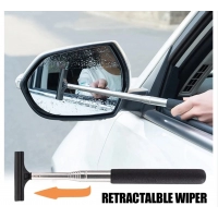 Car Rearview Mirror Wiper Retractable Portable Rainy Cleaning Supplies Rearview Mirror Water Remover Glass Rain Cleaning Tool