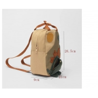 Kindergarten Children Backpack Embroidery Sun Long Neck Small Dinosaur Animal-shaped Bag Embroidered Cartoon Canvas Backpack