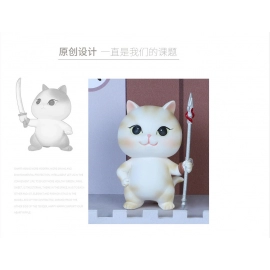 Funly Kung Fu Kitten Figurine Ornaments Cute Magic Cat Resin Crafts Blind Box Home Kid's Room Decoration Couple Birthday Gift
