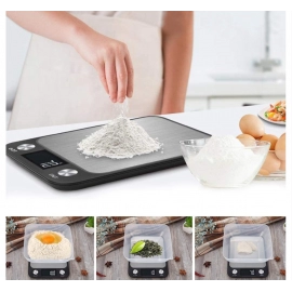 Kitchen Scale 15Kg/1g Weighing Food Coffee Balance Smart Electronic Digital Scales Stainless Steel Design for Cooking and Baking