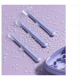 3pcs Baby Teeth Oral Care Cleaning Set Infant Silicone Toothbrush Kids 360 Degree Soft Oral Tongue Coating Care Cleaning Board