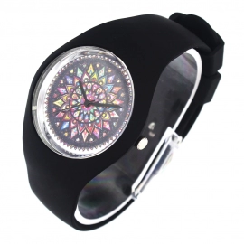 Jesus Christ Flower Christmas Easter Day Gift Women  Fashion Silicone Band Sport Quartz Wrist Watch