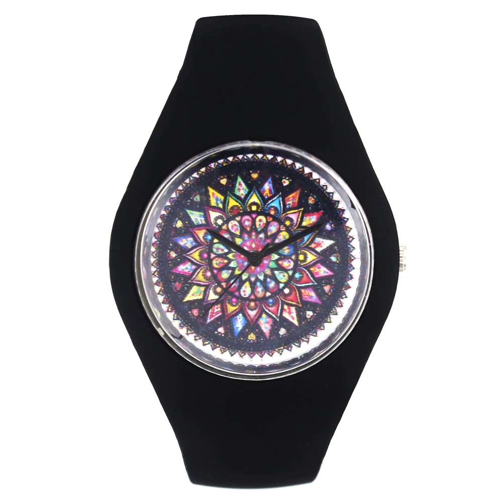 Jesus Christ Flower Christmas Easter Day Gift Women  Fashion Silicone Band Sport Quartz Wrist Watch