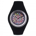 Jesus Christ Flower Christmas Easter Day Gift Women  Fashion Silicone Band Sport Quartz Wrist Watch