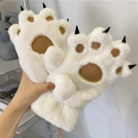 Gloves for Kids Cute Cat Claw Paw Plush Mittens Warm Soft Plush Fluffy Cat Gloves Cat Paw Gloves Gloves Children Winter