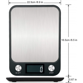 Kitchen Scale 15Kg/1g Weighing Food Coffee Balance Smart Electronic Digital Scales Stainless Steel Design for Cooking and Baking