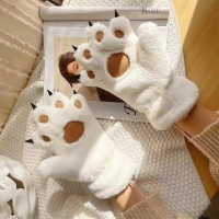 Gloves for Kids Cute Cat Claw Paw Plush Mittens Warm Soft Plush Fluffy Cat Gloves Cat Paw Gloves Gloves Children Winter