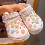 charm set shoe decorations candy color resign acrylic chain bear bowknot accessories JIBZ buckle unisex gift